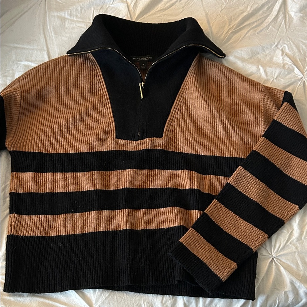 Women’s Marc New York •• Black and Brown Striped Sweater